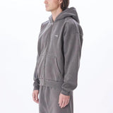 OBEY LOWERCASE ZIP PIGMENT DIGITAL BLACK FELPA