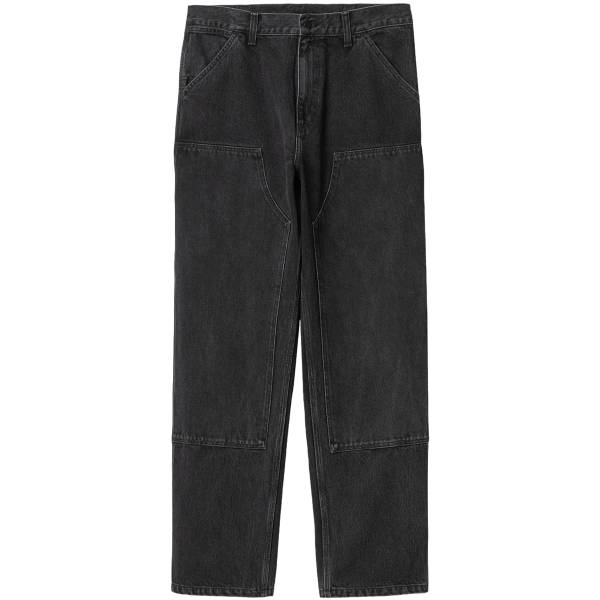 CARHARTT WIP DOUBLE KNEE BLACK PANT (STONE WASHED)
