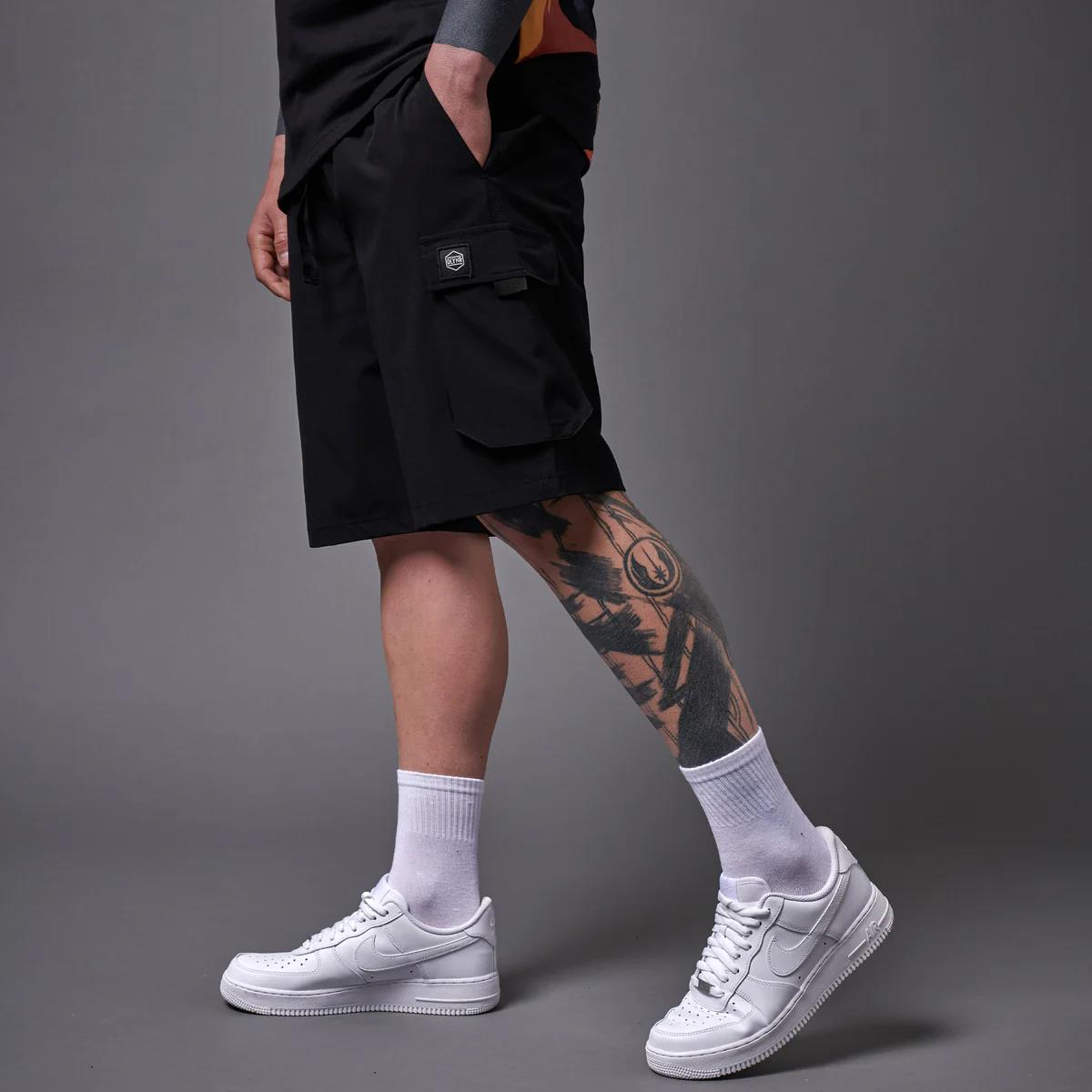 DOLLY NOIRE TECHNO CARGO SHORT BLACK
