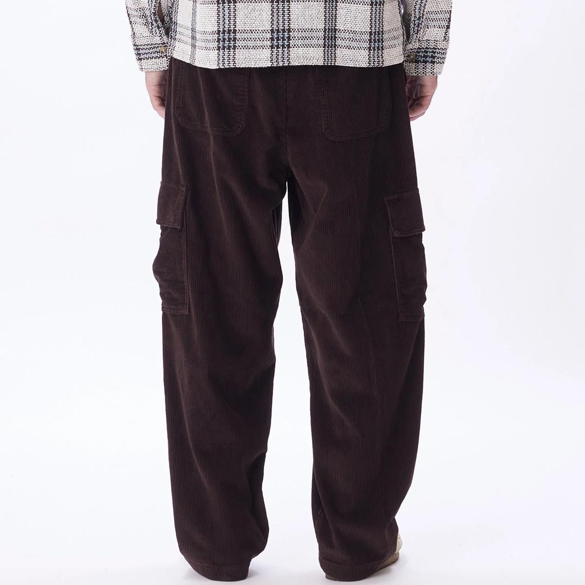 OBEY BIGWIG BAGGY CORDUROY CARGO JAVA BROWN PANTALONI