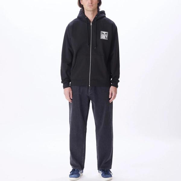 OBEY EYES ICON ZIP PREMIUM BLACK FELPA