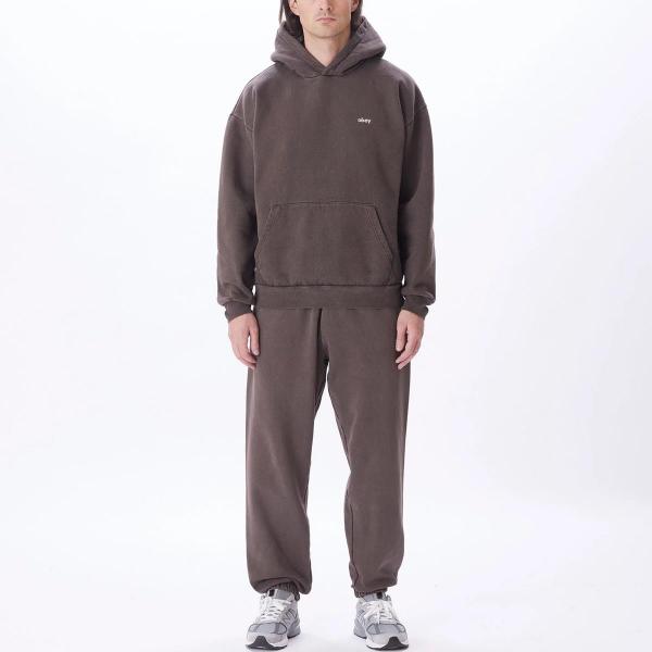 OBEY LOWERCASE PIGMENT JAVA BROWN FELPA