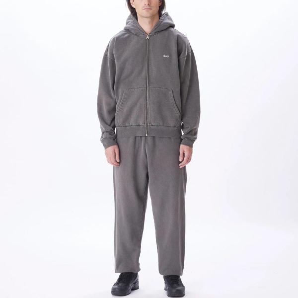 OBEY LOWERCASE ZIP PIGMENT DIGITAL BLACK FELPA