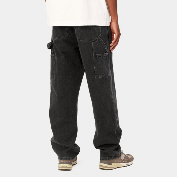 CARHARTT WIP DOUBLE KNEE BLACK PANT (STONE WASHED)