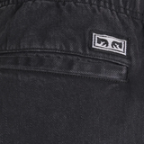 OBEY FUBAR PLEATED PANT BULL DENIM FADED BLACK