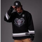 DOLLY NOIRE GOAT HOCKEY CREWNECK BLACK