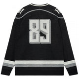 DOLLY NOIRE KNITTED GOAT HOCKEY  SWEATER BLACK