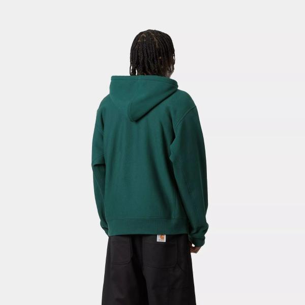 CARHARTT WIP HOODED AMERICAN SCRIPT SWEAT MALACHITE