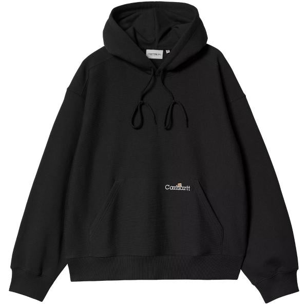 CARHARTT WIP HOODED LABEL SCRIPT SWEAT BLACK