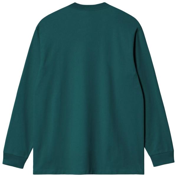 CARHARTT WIP L/S AMERICAN SCRIPT MALACHITE T-SHIRT