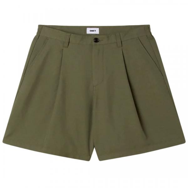 OBEY DEAN PLEATED TEA LEAF SHORTS