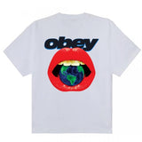 OBEY LIPS HEAVYWEIGHT WHITE T-SHIRT