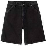 CARHARTT WIP RIVET SHORT BLACK STONE WASHED