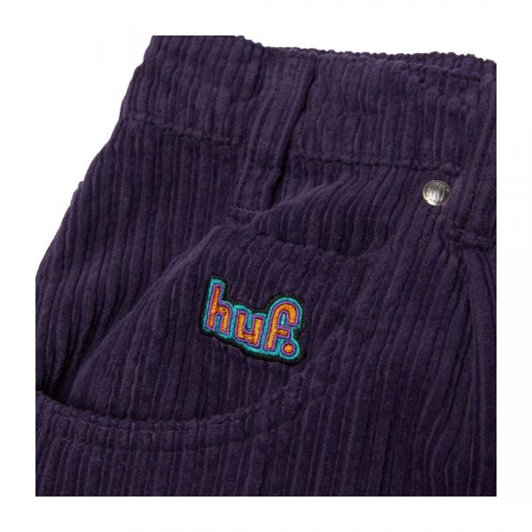 HUF CROMER CORDUROY DARK BERRY SHORTS IN VELLUTO