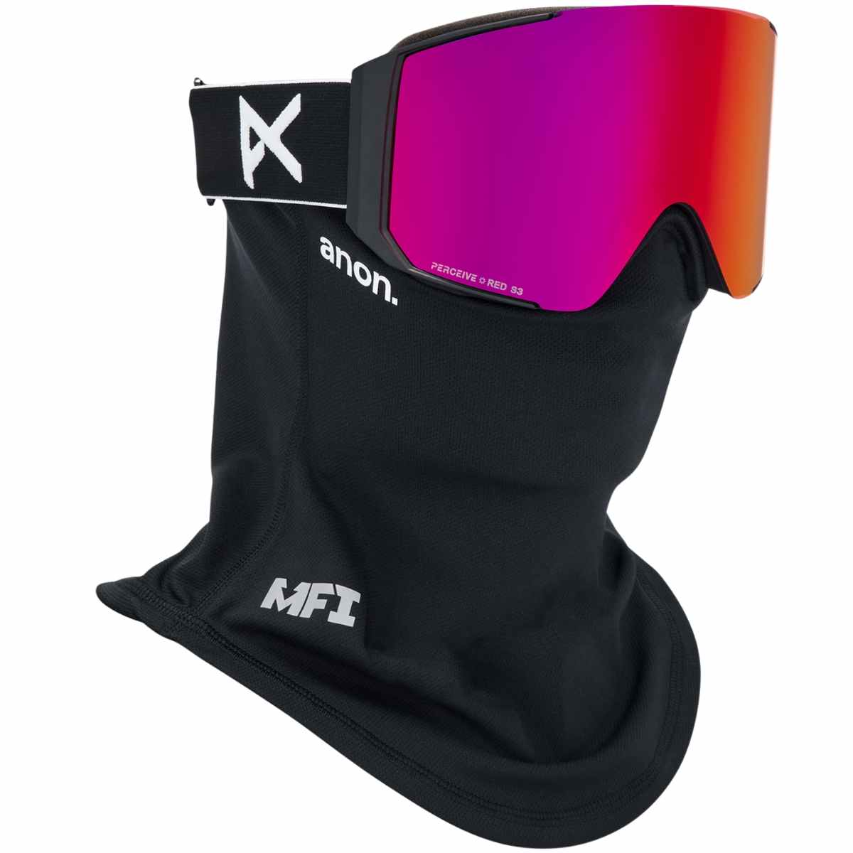 ANON SYNC GOGGLES + BONUS LENS + MFI® FACE MASK REGULAR BLACK SUNNY RED