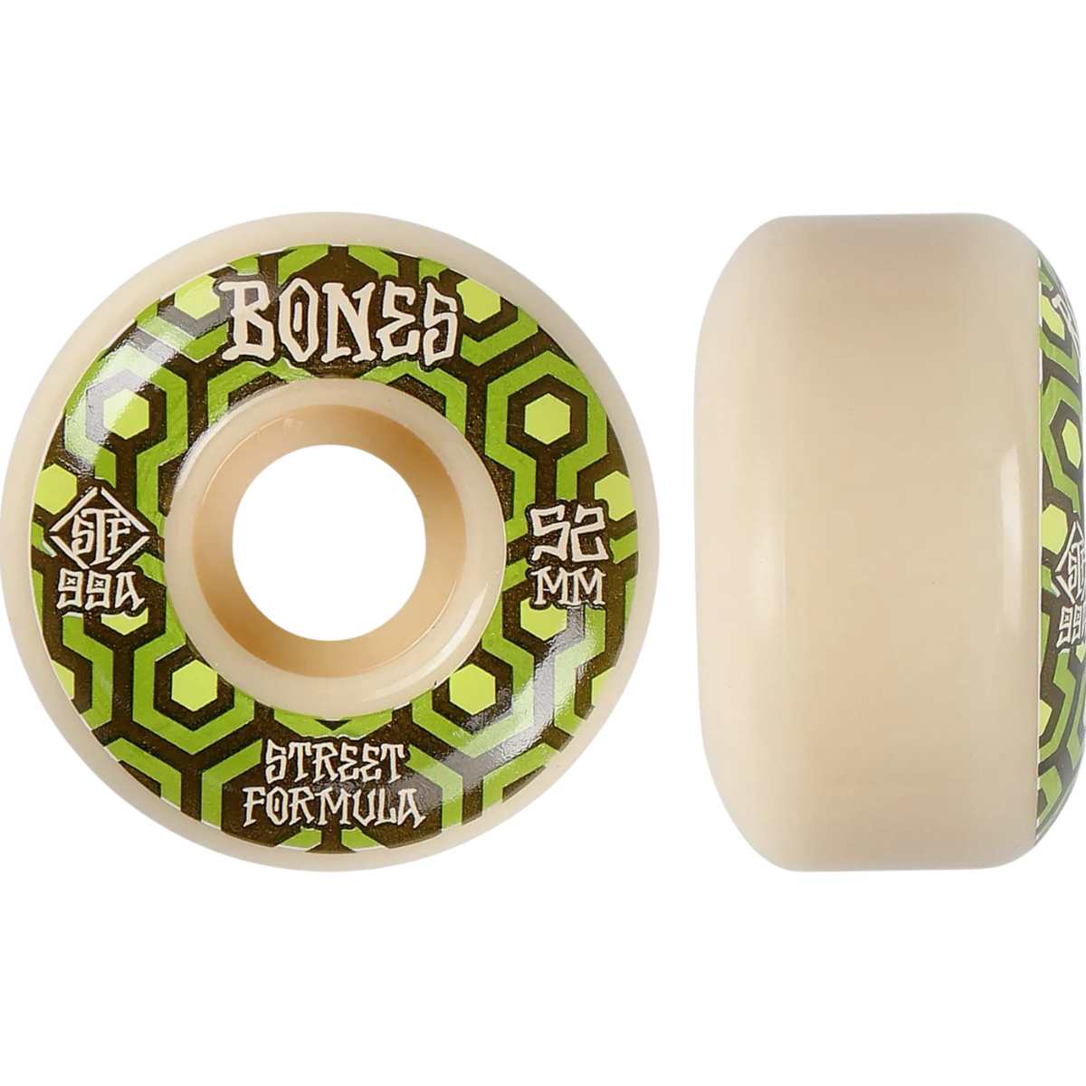 BONES RETRO STF V1 WHITE GREEN 99A RUOTE SKATEBOARDS