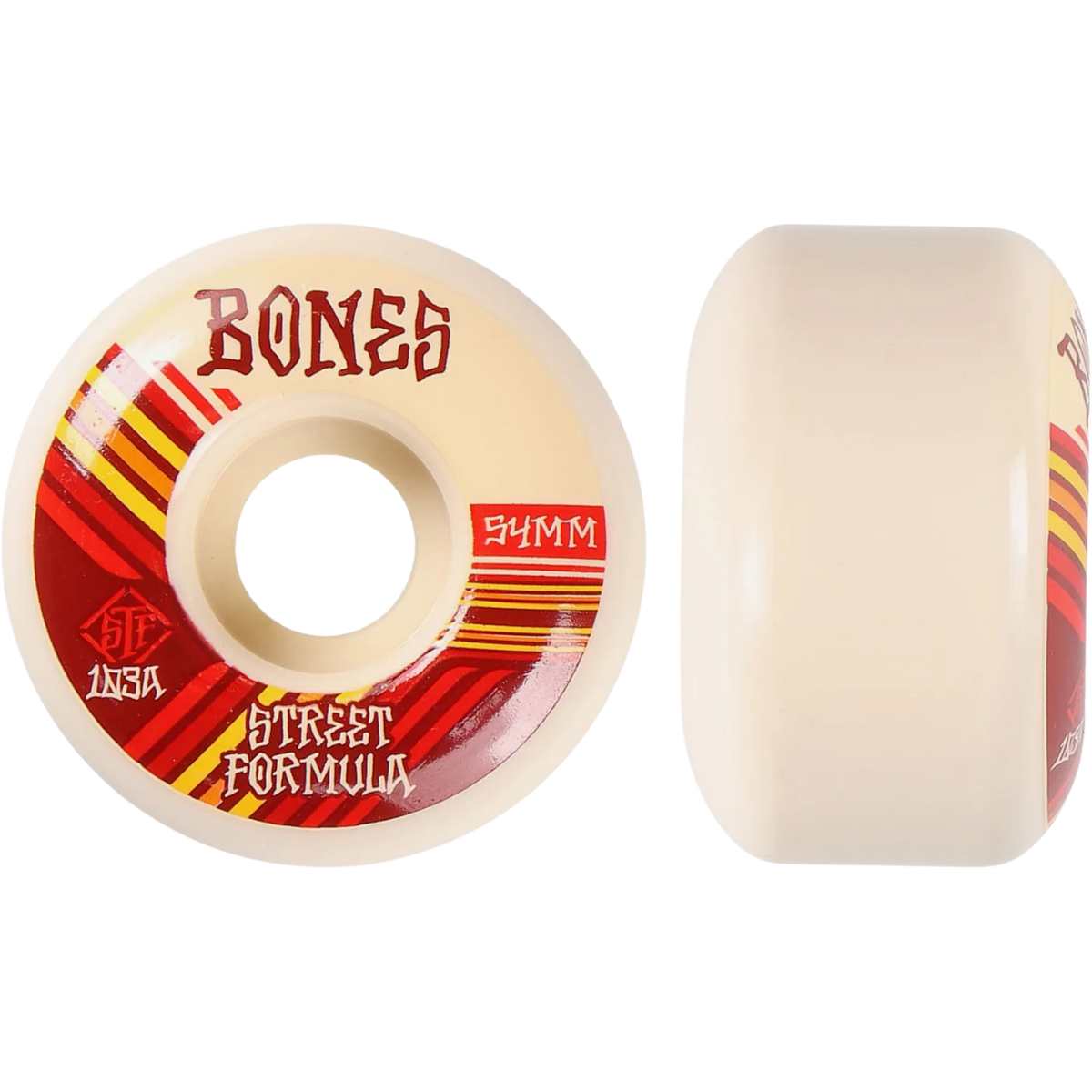 BONES RETRO STF V4 WHITE RED 103A RUOTE SKATEBOARDS