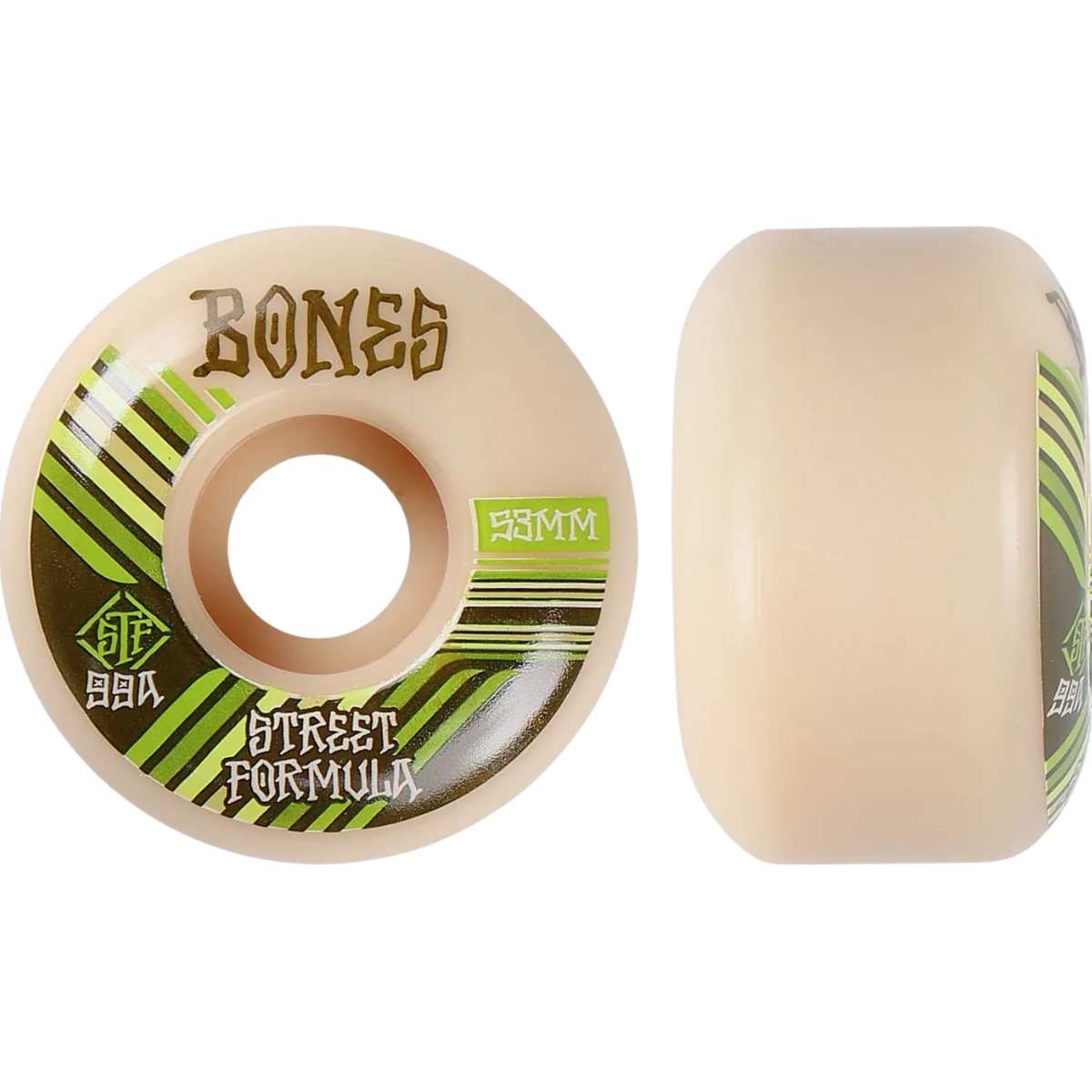 BONES RETRO STF V4 WHITE GREEN 99A RUOTE SKATEBOARDS