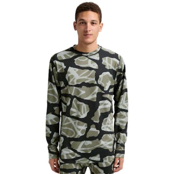 BURTON MIDWEIGHT BASE LAYER CREWNECK GRAFFITI CAMO MAGLIA TERMICA