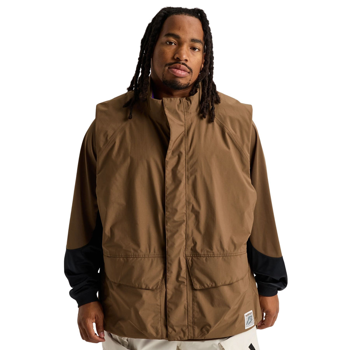ZEB POWELL BURTON REVERSIBLE INSULATED VEST EARTH SHIP BROWN