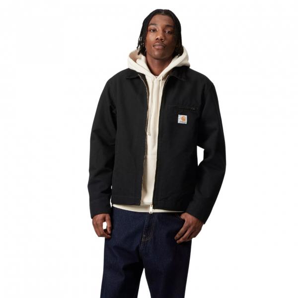 CARHARTT WIP DETROIT JACKET SUMMER  BLACK (RINSED)