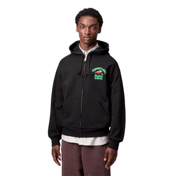 CARHARTT WIP HOODED PRONTO SWEAT JACKET BLACK
