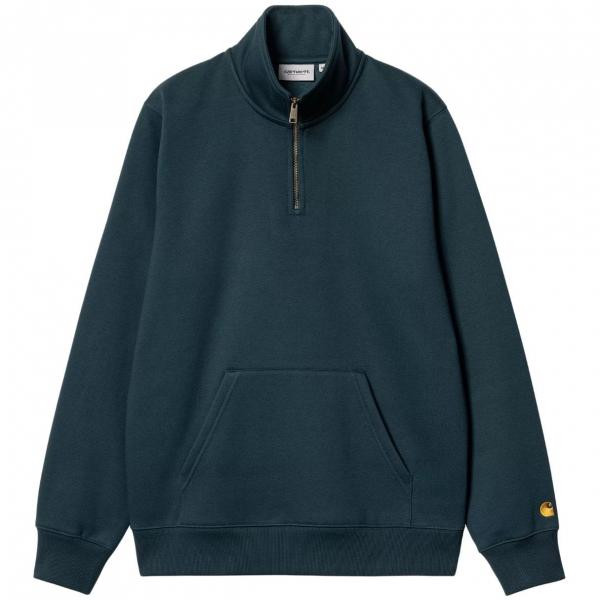 CARHARTT WIP CHASE NECK ZIP SWEATSHIRT DUCK BLUE/GOLD