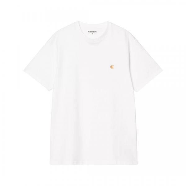 CARHARTT WIP S/S CHASE WHITE/GOLD T-SHIRT