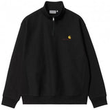 CARHARTT WIP HALF ZIP AMERICAN SCRIPT SWEATSHIRT BLACK