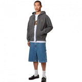 CARHARTT WIP HOODED NELSON JACKET GRAPHITE (GARMENT DYED)