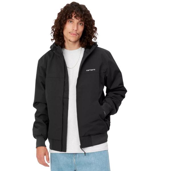 CARHARTT WIP HOODED SAIL JACKET BLACK/WHITE