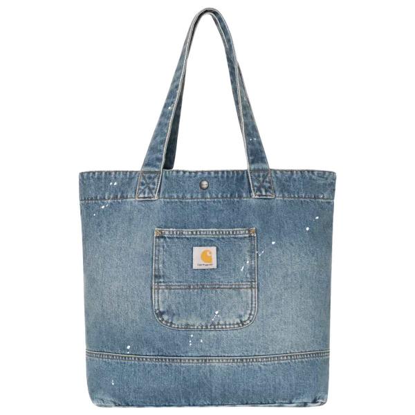 CARHARTT WIP DENIM TOTE BLUE DESTROY WASH SPLATTER