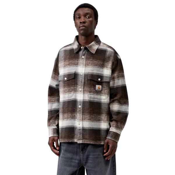 CARHARTT WIP ESTERSON SHIRT CHECK TOBACCO CAMICIA
