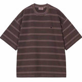 CARHARTT WIP S/S HANSON  STRIPE PALISANDER GARMENT DYED T-SHIRT