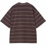 CARHARTT WIP S/S HANSON  STRIPE PALISANDER GARMENT DYED T-SHIRT