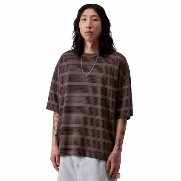 CARHARTT WIP S/S HANSON  STRIPE PALISANDER GARMENT DYED T-SHIRT