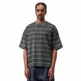 CARHARTT WIP S/S HANSON  STRIPE KALE GREEN GARMENT DYED T-SHIRT