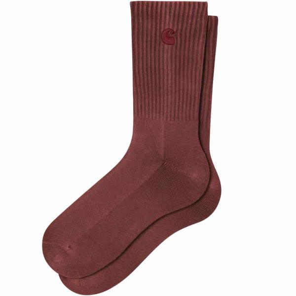 CARHARTT WIP HUDSON SOCKS MARSALA (CHALK WASH)