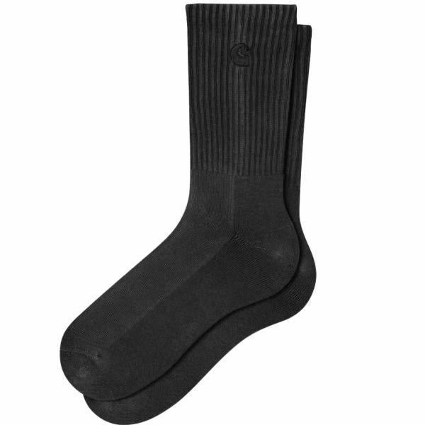 CARHARTT WIP HUDSON SOCKS BLACK (CHALK WASH)