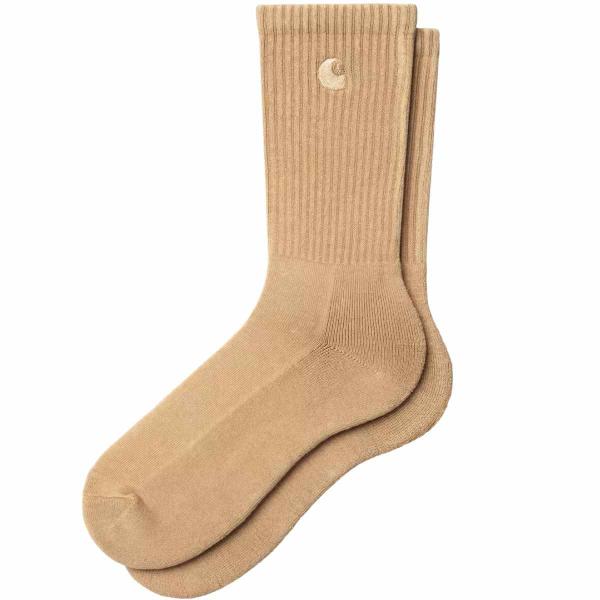 CARHARTT WIP HUDSON SOCKS PEANUT (CHALK WASH)