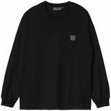 CARHARTT WIP T-SHIRT L/S VISTA BLACK (GARMENT DYED)