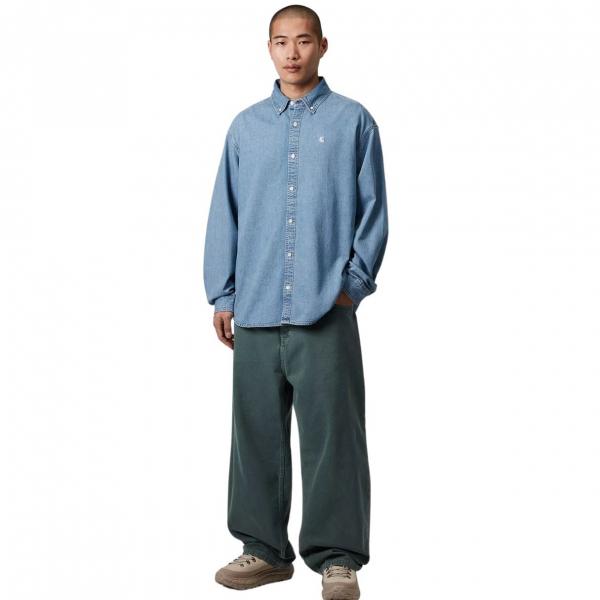 CARHARTT WIP L/S LUCAS SHIRT BLUE (BLEACHED)