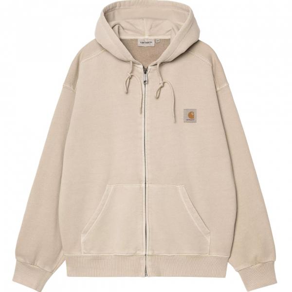 CARHARTT WIP HOODED NELSON JACKET FLEUR DE SEL (GARMENT DYED)