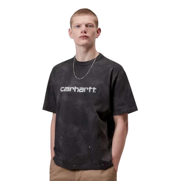 CARHARTT WIP S/S PAINTER BLACK T-SHIRT (DESTROY WASH SPLATTER)