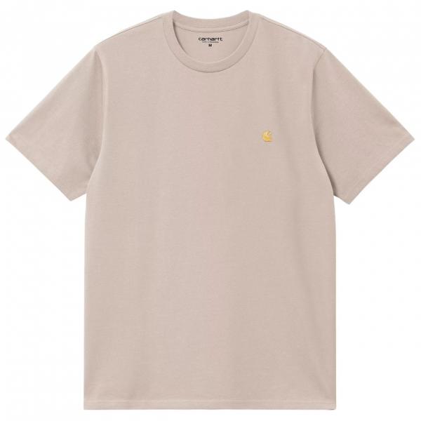 CARHARTT WIP S/S CHASE DUSKY BEIGE / GOLD  T-SHIRT