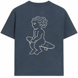EMENTA BIG IKON WASHED S/S DENIM WASHED T-SHIRT
