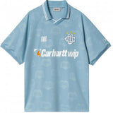 CARHARTT WIP S/S HARTT'S FOOTBALL HEART TRAIN JACQUARD BLUEBIRD T-SHIRT