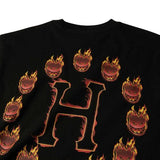 HUF X SPITFIRE FLAME GALAXIES BLACK T-SHIRT