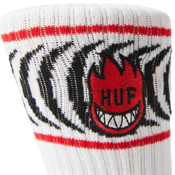HUF X SPITFIRE SPIRAL SOCK WHITE CALZINI