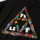 HUF X SPITFIRE STICKER TRIPLE TRIANGLE BLACK T-SHIRT